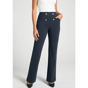 NWOT Betabrand Atlantic DPYP™ Dress Pant Yoga Pants | Navy | Wide Leg